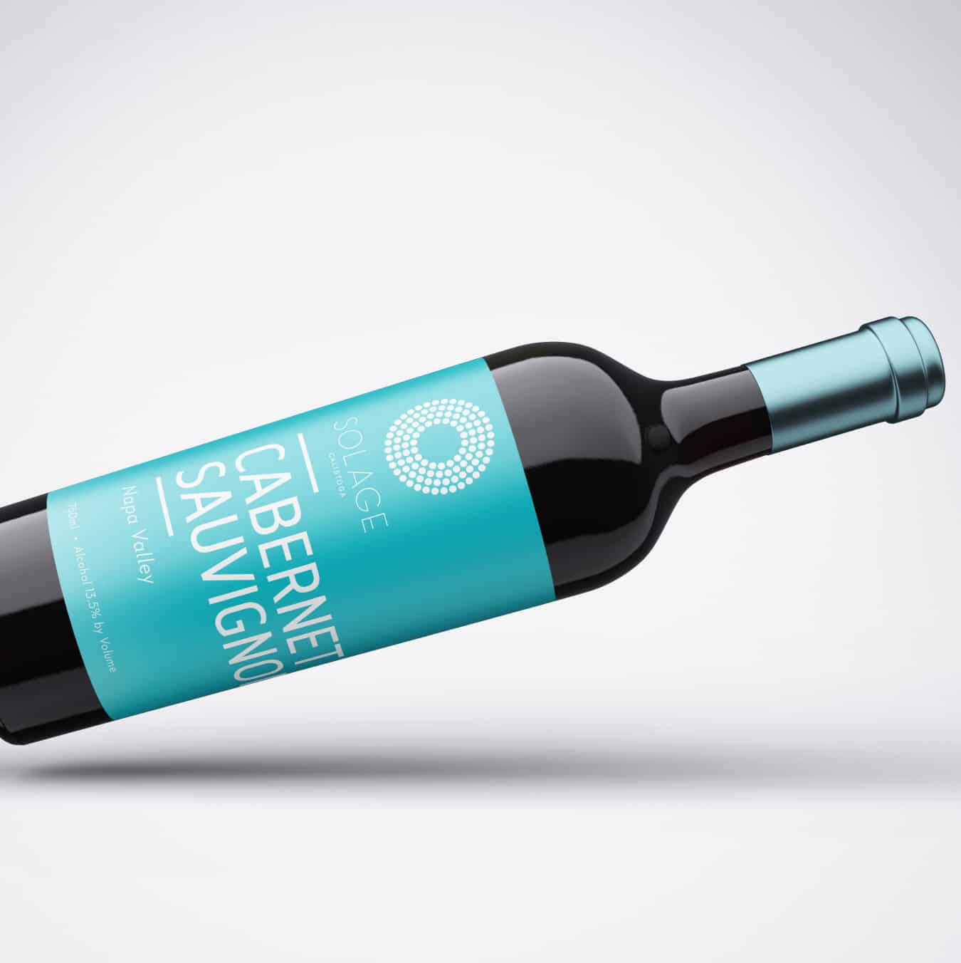 Photo of an Solage branded wine bottle