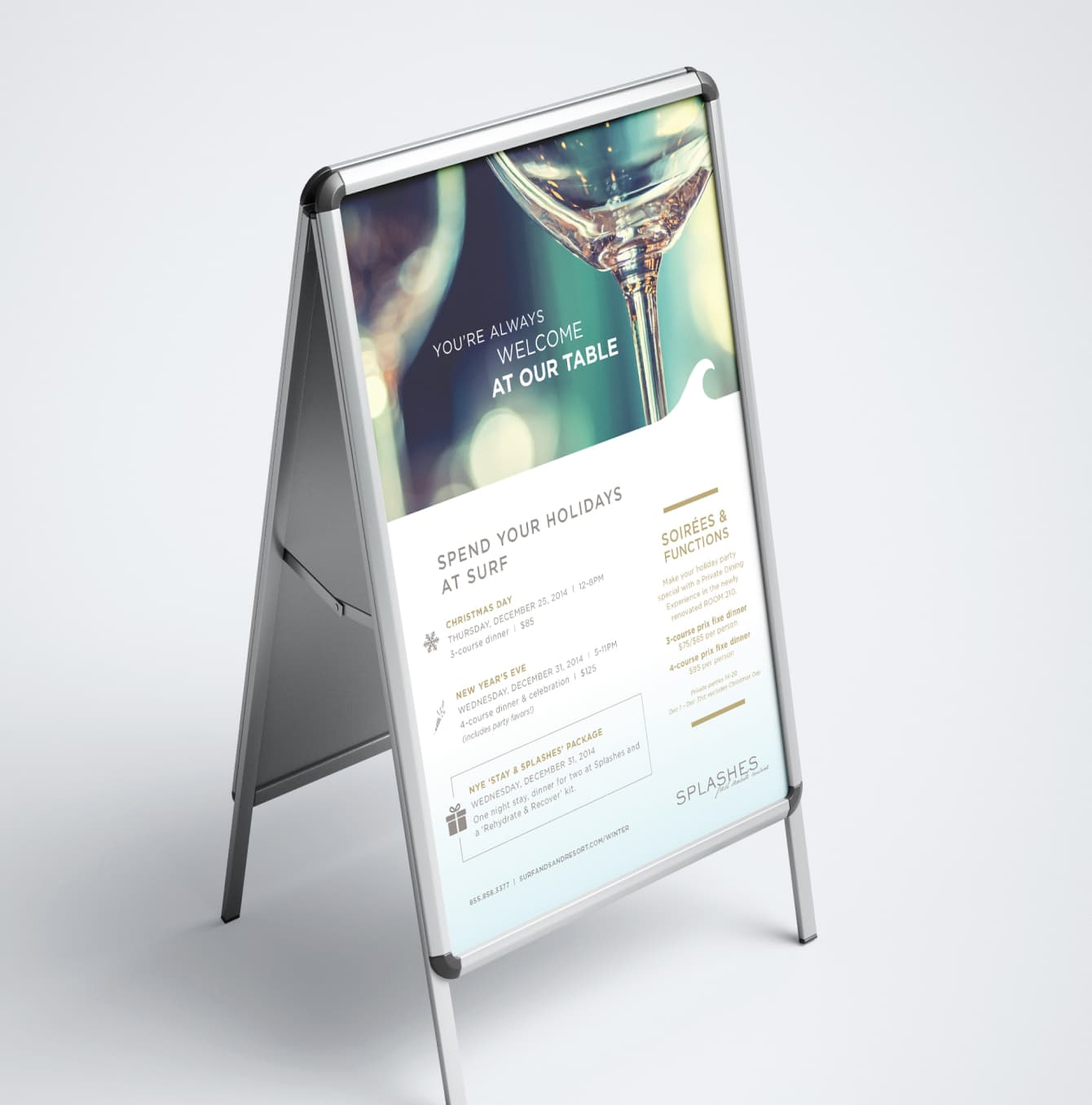 Photo of an A-frame poster